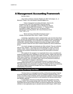 CBA SCM Management Accounting Framework