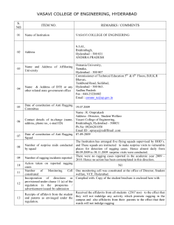 Measures for prevention of ragging as per the notification No. 37-3/legal/AICTE/2009. Dated 01/07/2009.