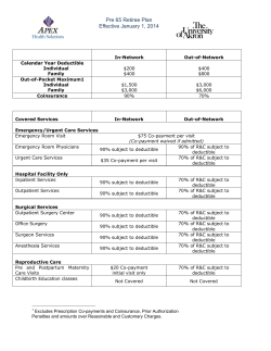 Schedule of benefits