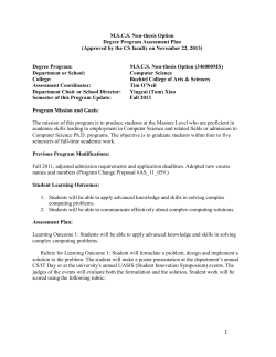 Click to Open Non-Thesis Learning Outcomes