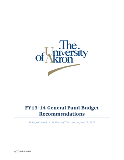 General fund budget recommendations for FY14