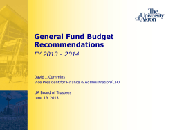 Presentation to the Board about the budget