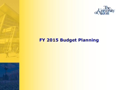 Presentation to the VPs, deans, chairs and school directors about the Fiscal 2015 budget planning