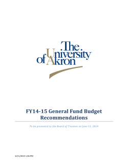 Budget recommendation to the Board of Trustees