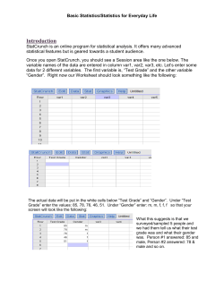 Intro to StatCrunch
