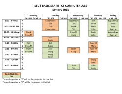 Spring 2015 Computer Lab Schedule
