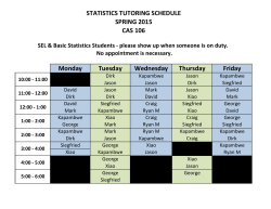 Spring 2015 Tutoring Schedule Final
