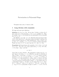 Factorization in Polynomial Rings