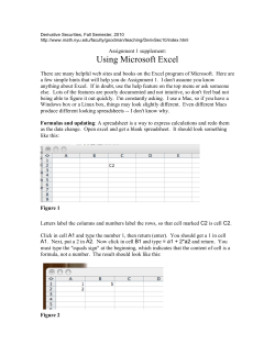 Hints on using excel