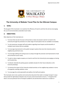 University of Waikato Travel Plan pdf