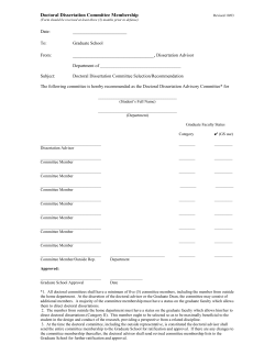 Doctoral Dissertation Committee Form