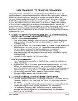 CAEP Standards linked to NCATE Standards