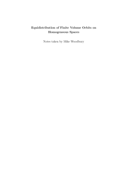 Equidistribution of Finite Volume Orbits on Homogeneous Spaces