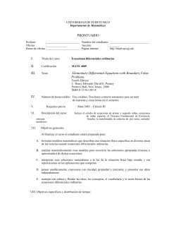 Mate 4009 Ecuaciones Diferenciales