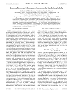Josephson Plasmon and Inhomogeneous Superconducting State in La 2- x Sr x CuO 4