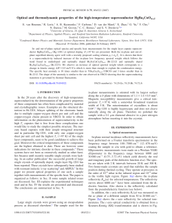 Optical and thermodynamic properties of the high-temperature superconductor HgBa 2 CuO 4+d