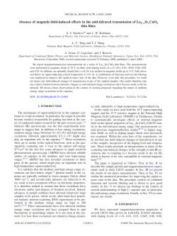 Absence of magnetic-field-induced effects in the mid-infrared transmission of La 2- x Sr x CuO 4 thin films