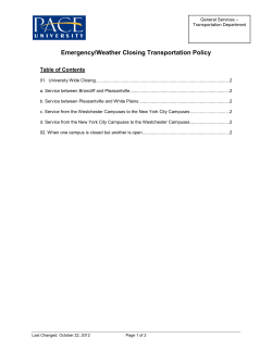 Emergency/Weather Closings Transporation Schedule Policy
