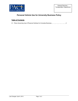 Personal Vehicle Use Policy