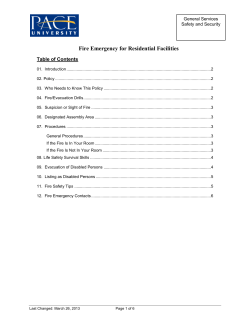 Fire Emergencies - Residential Facilities