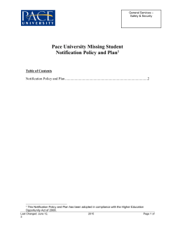 Missing Student Notification Policy and Plan