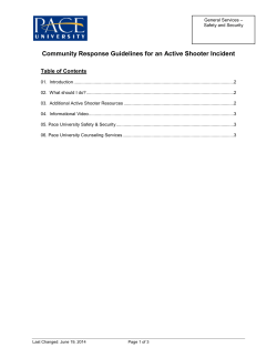 Community Response Guidelines for an Active Shooter Incident