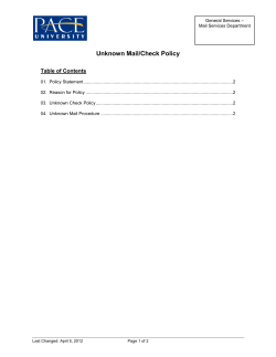 Unknown Mail Policy and Procedure