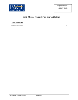 Solid Alcohol (Sterno) Fuel Use Guidelines