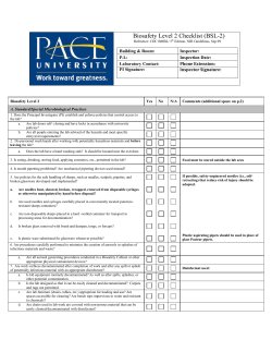 Biosafety Level 2 Checklist