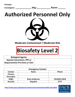 Biosafety Level 2 Door Sign
