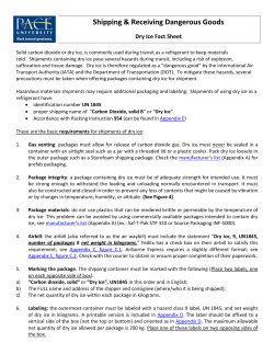 Dry Ice Shipping Fact Sheet