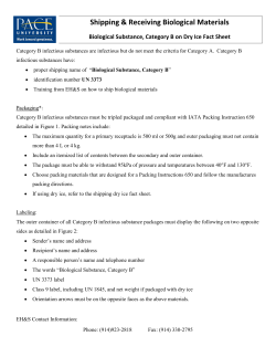 Biological Substance, Category B Shipping Fact Sheet