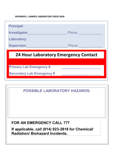 Appendix L - Sample Lab Contact Signage