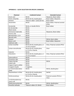 Appendix D - Glove Selection for Specific Chemicals