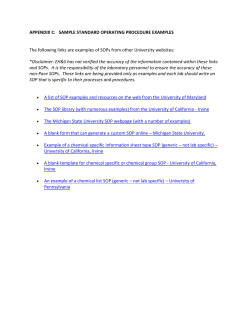 Appendix C - Sample Standard Operation Procedure Examples