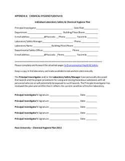 Appendix A - Lab Specific Hygiene Plan