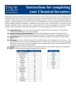 Chemical Inventory Instructions
