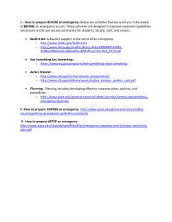 preparation for (before), response to (during), and recovery from (after) any major emergency