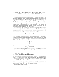 The Weyl Integral and Character Formulas
