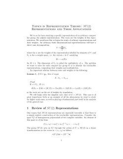 SU(2) Representations and Their Applications