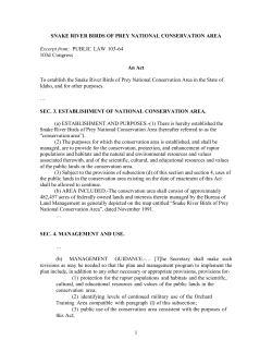 National Conservation Area statute