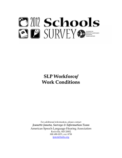ASHA's 2012 Schools Survey