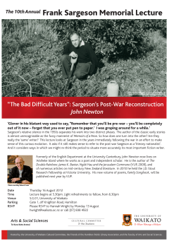 "The Bad Difficult Years": Sargerson's Post-War Reconstruction