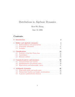 Distributions   in Algebraic Dynamics