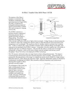 Holographic-Polymer Dispersed Liquid Crystal (H-PDLC) Tunable Filter (Phase I)