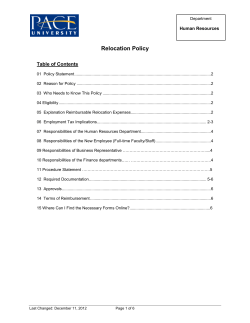 Pace s Relocation Policy