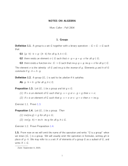 Notes on Algebra, by Marc Culler