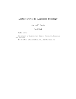 Lecture Notes in Algebraic Topology