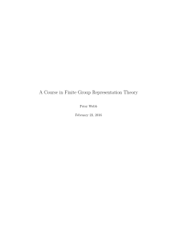 Peter Webb's Representation Theory Book