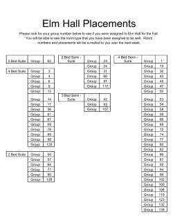 Elm Hall Assignments for Fall 2016